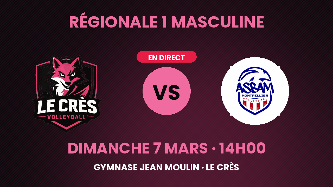 Le Crès VB vs ASBAM – Régionale 1 M