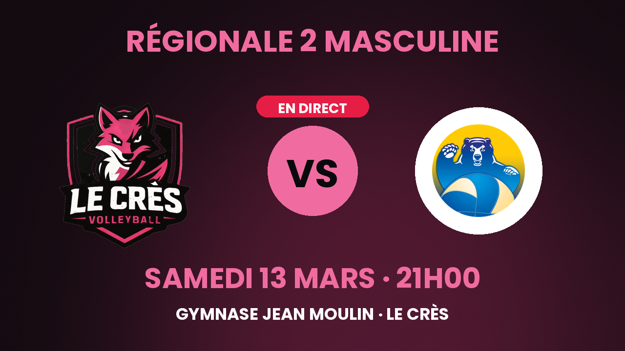 Le Crès VB vs Saint-Gély Volley – Régionale 2 M