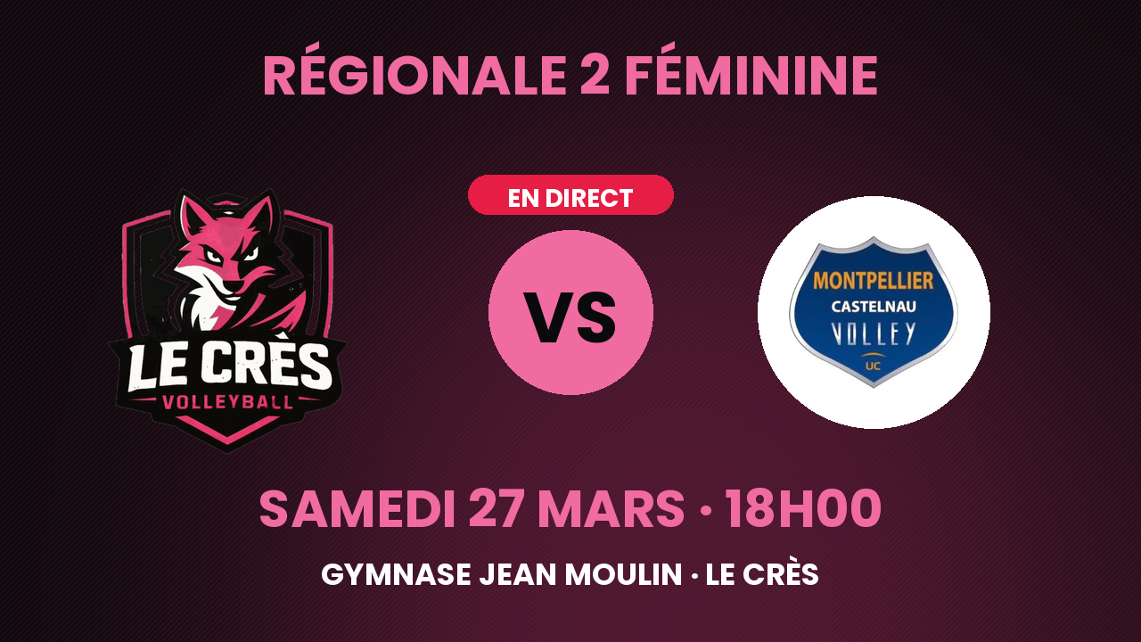 Le Crès VB vs Castelnau Volley – Régionale 2 F