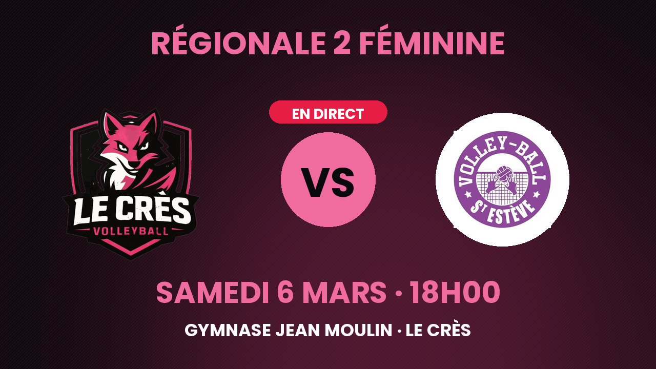 Le Crès VB vs St-Estève Volley-Ball – Régionale 2 F
