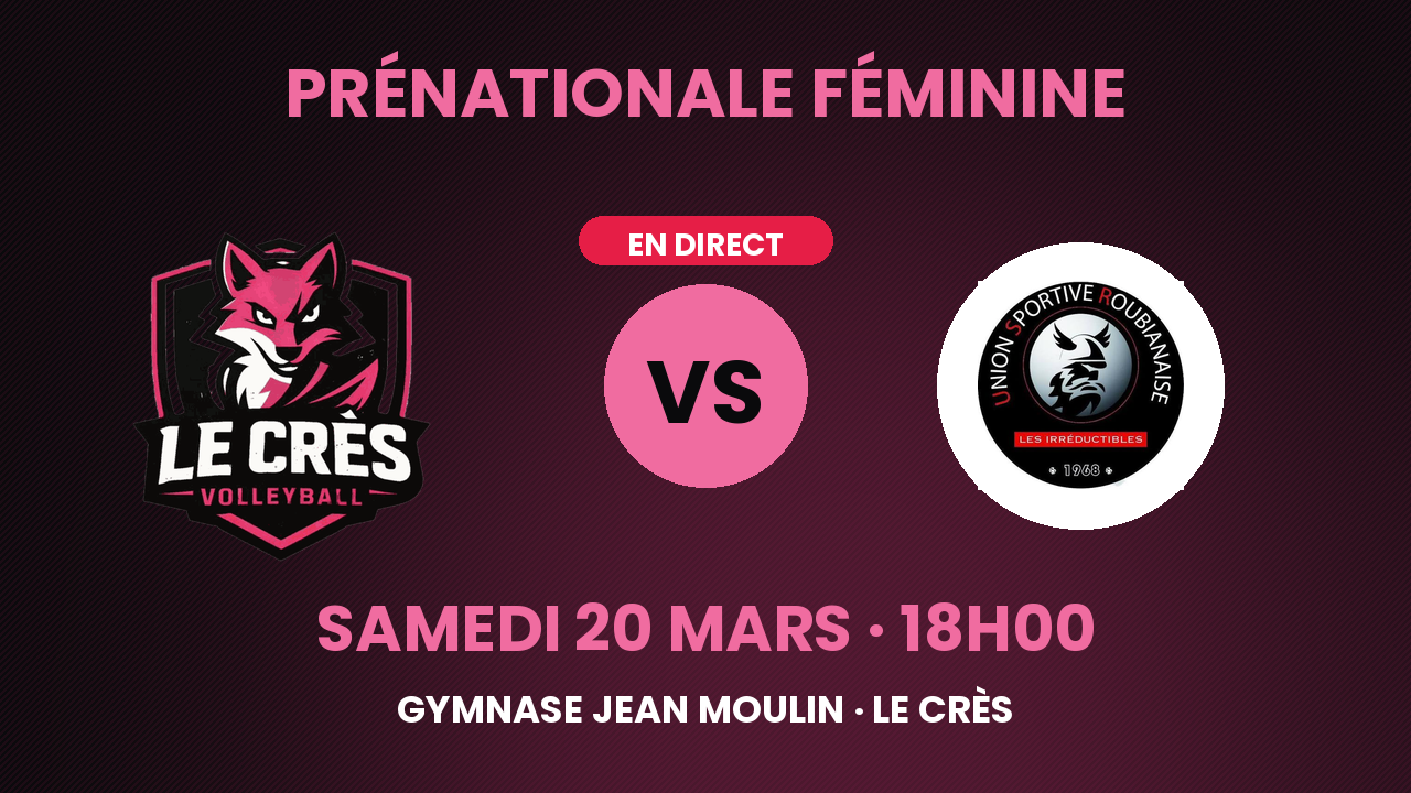 Le Crès VB vs Roubianaise – Prénationale F